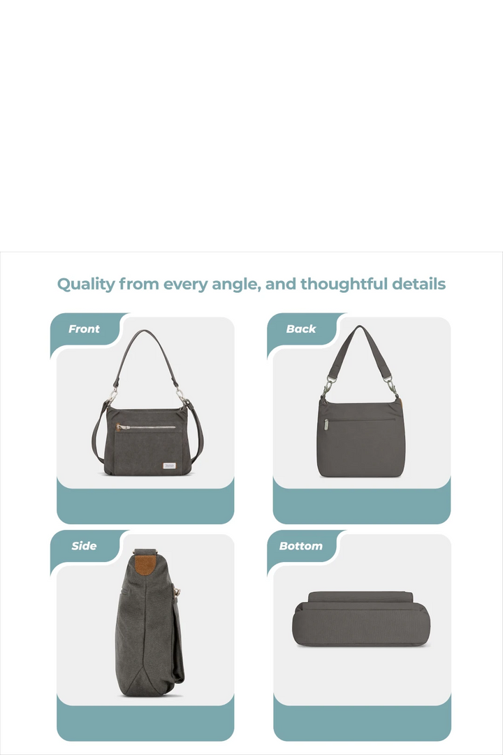 Travelon Anti-Theft Heritage Hobo Bag – Pewter