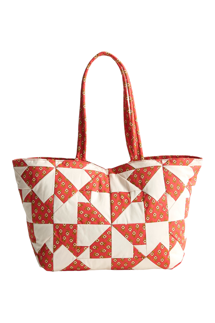 Vera Bradley Small Hathaway Tote – Poppy Patchwork Cotton Handbag