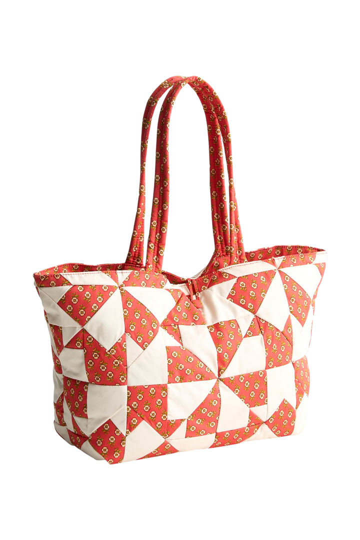 Vera Bradley Small Hathaway Tote – Poppy Patchwork Cotton Handbag