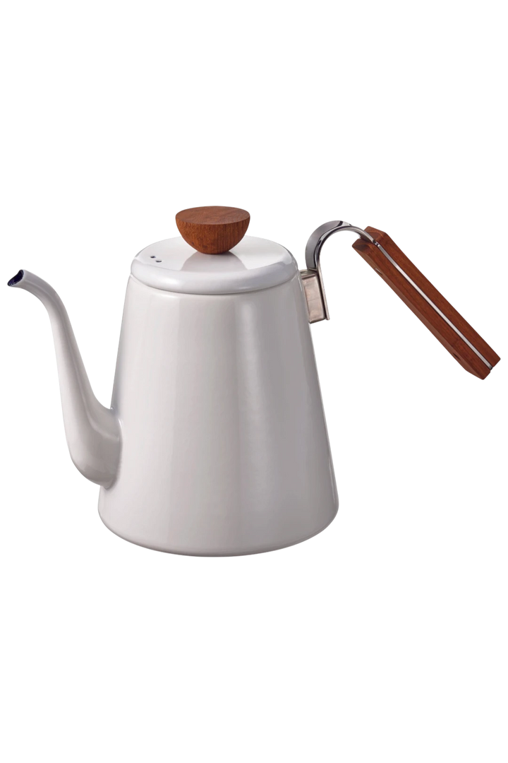 Hario "Bona" Enamel Pour Over Coffee Kettle – White | 0.8 L