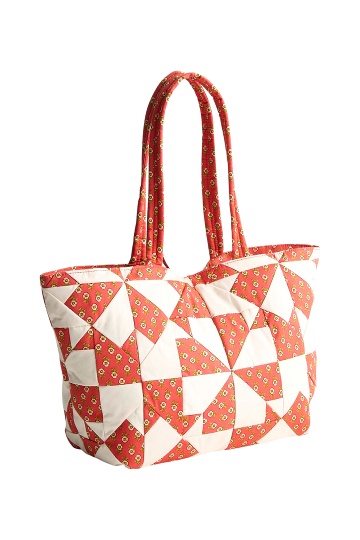 Vera Bradley Small Hathaway Tote – Poppy Patchwork Cotton Handbag