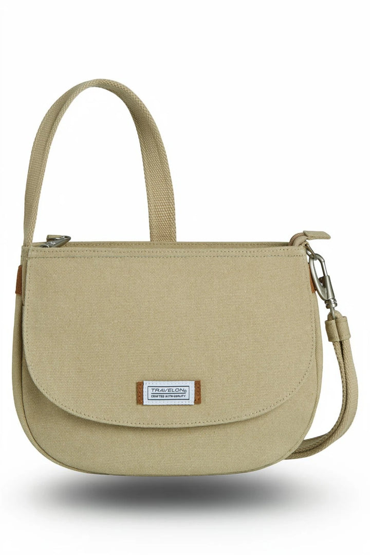 Travelon Anti-Theft Heritage Saddle Crossbody Bag - Natural