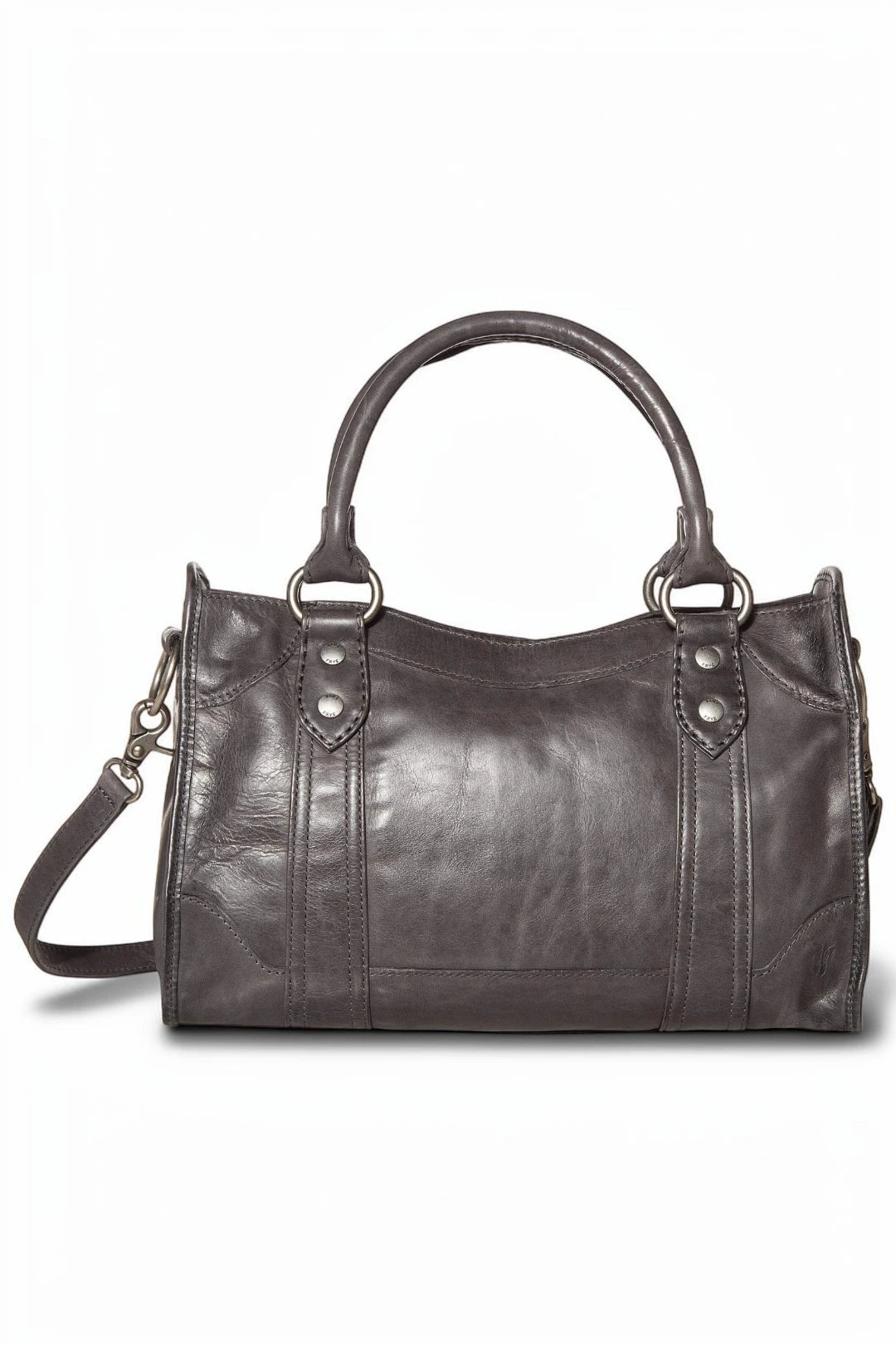 FRYE Melissa Satchel Leather Handbag - Carbon (Open Box)