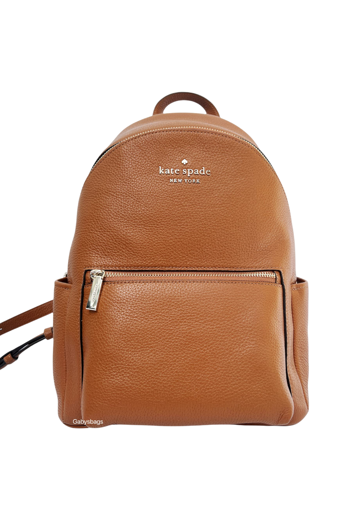 Kate Spade Leila Pebbled Leather Medium Dome Backpack – Warm Gingerbread