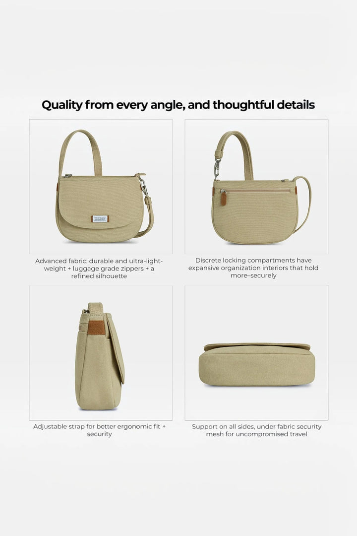 Travelon Anti-Theft Heritage Saddle Crossbody Bag - Natural