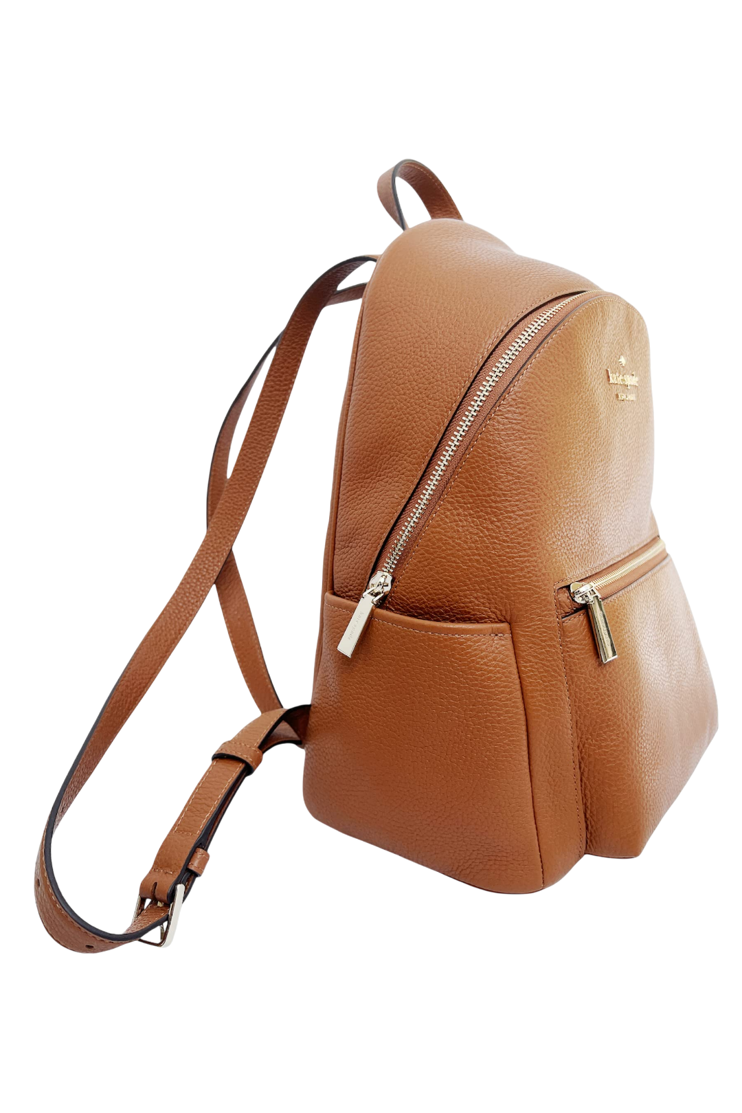 Kate Spade Leila Pebbled Leather Medium Dome Backpack – Warm Gingerbread