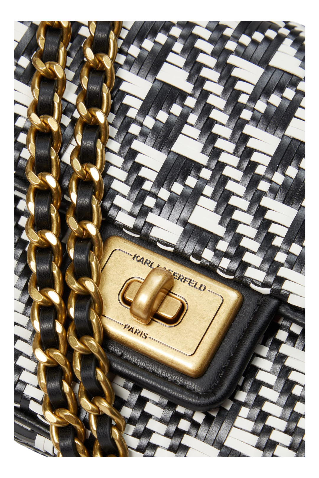 KARL LAGERFELD Paris Agyness Shoulder Bag – Black Aztec