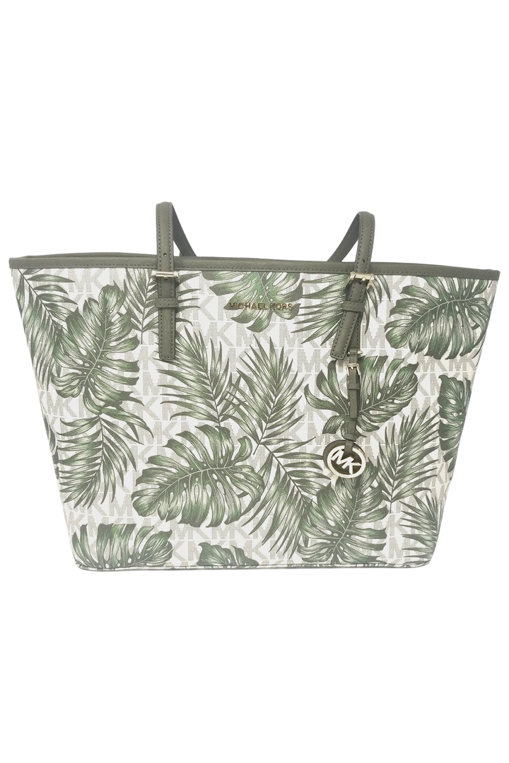 Michael Kors Jet Set Travel Large Carryall Tote – Vanilla/Olive