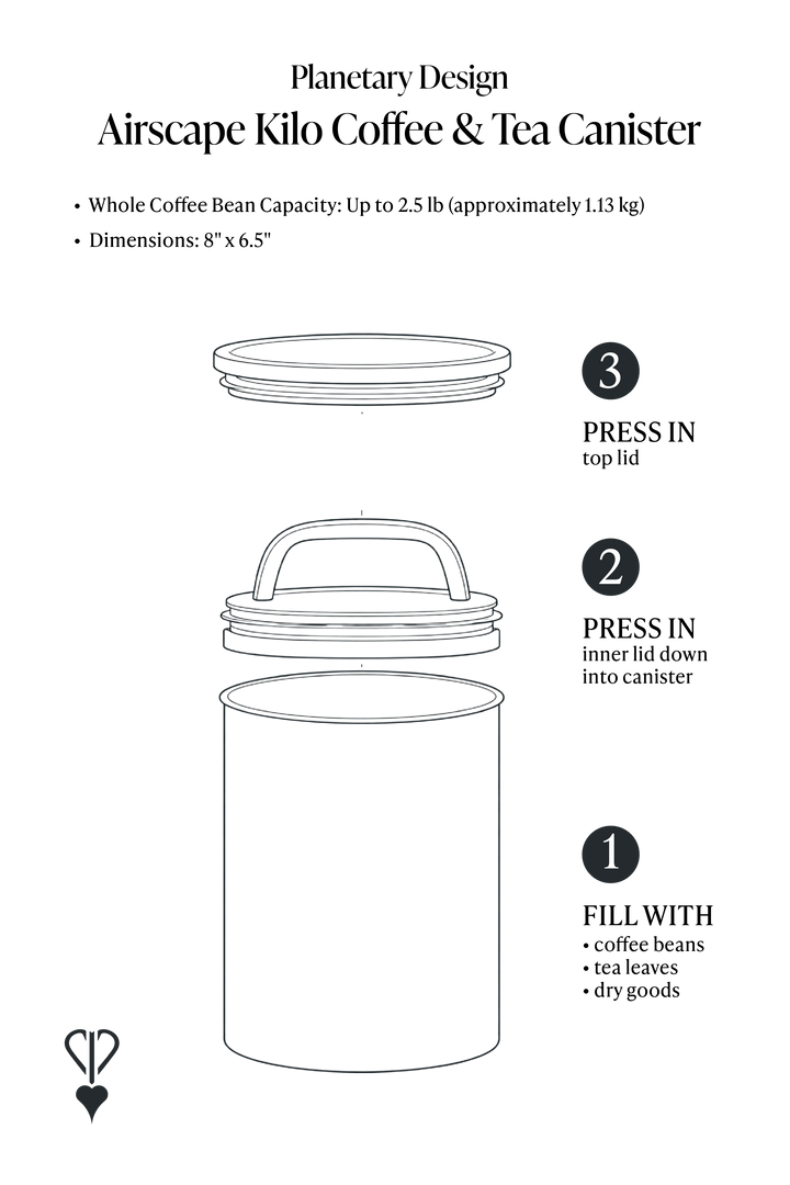 Planetary Design Airscape Kilo Coffee & Tea Canister – Matte Black