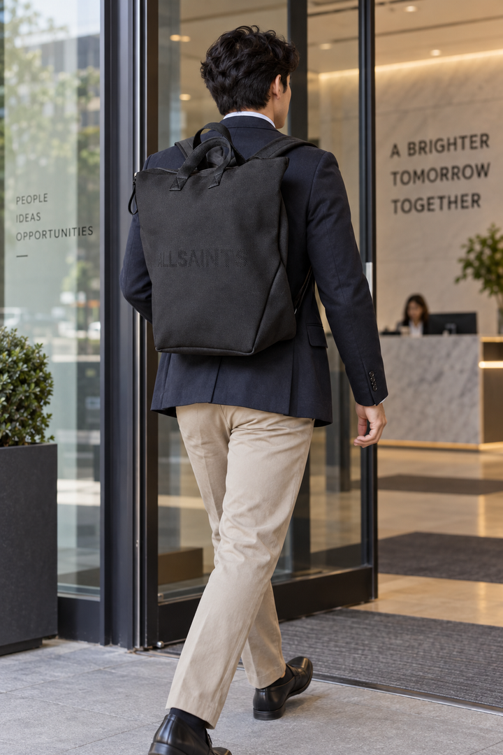 AllSaints Juno Knitted Backpack – Black