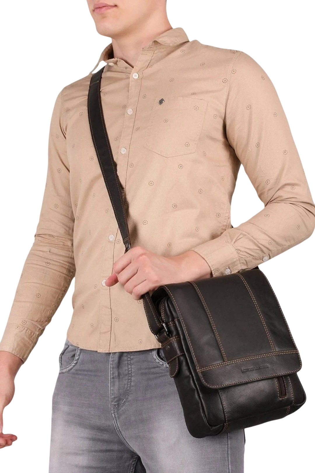 Boulder Leather Messenger Bag – Brown