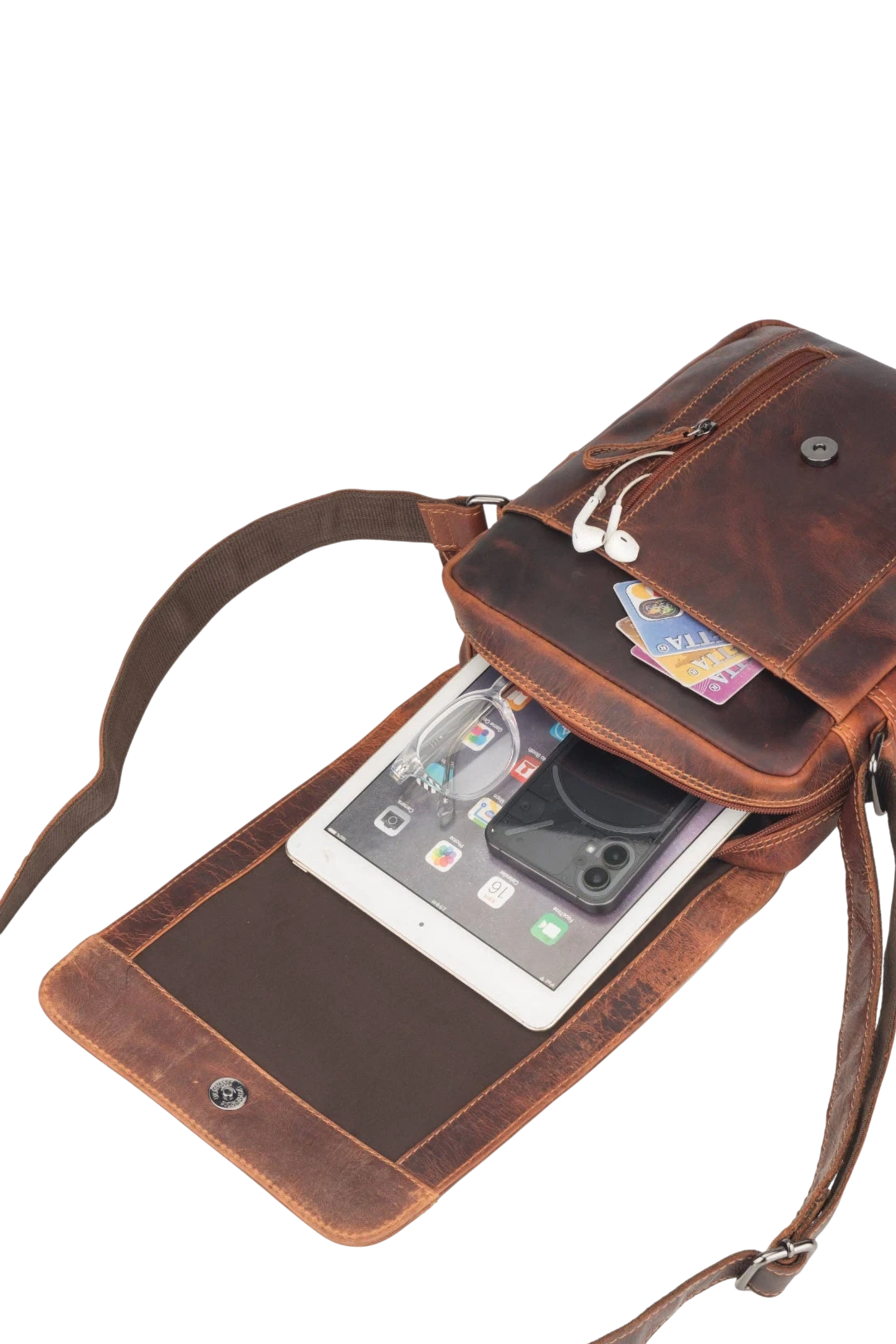 Boulder Leather Messenger Bag – Chestnut