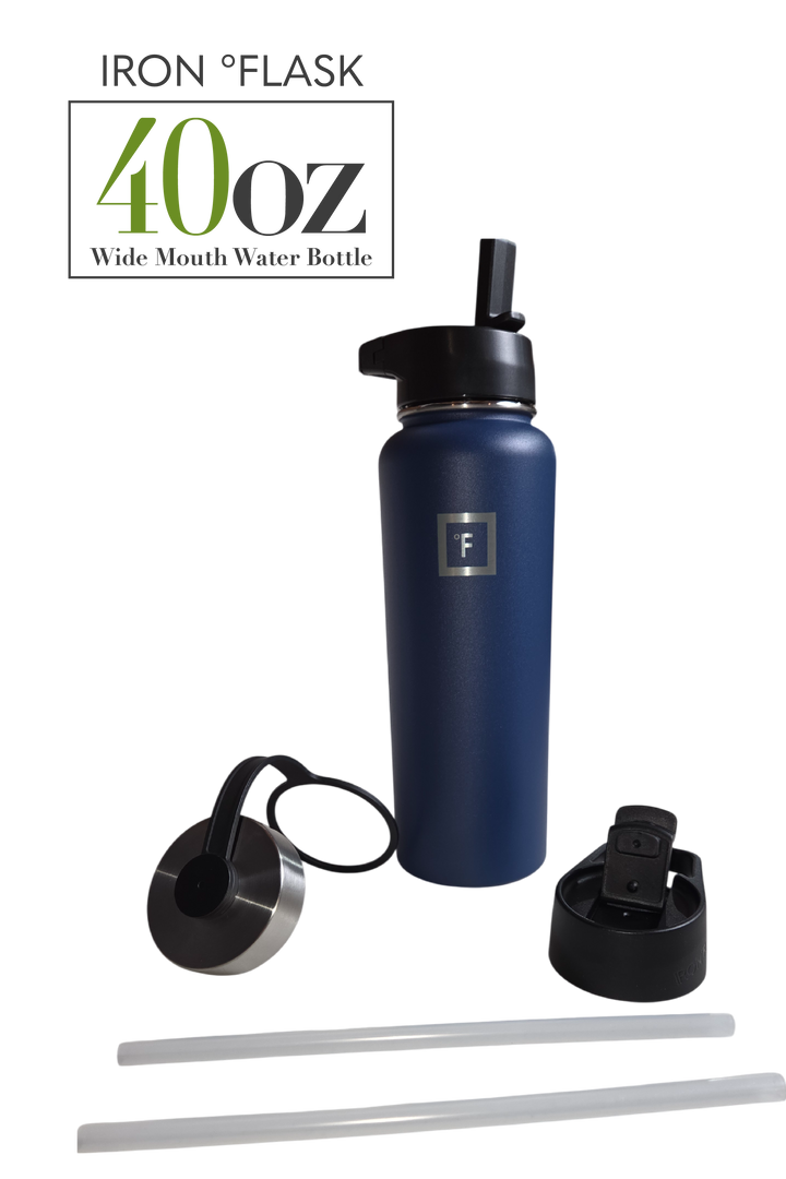 IRON °FLASK Wide Mouth Water Bottle – 40 oz (Twilight Blue)