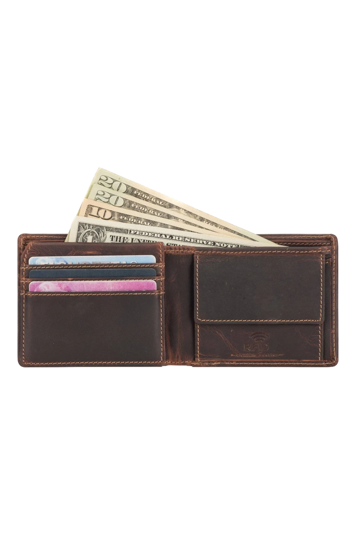 Minori Leather Charlie Leather Men's Bifold Wallet – Chestnut