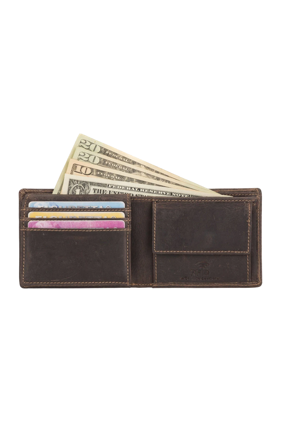 Minori Leather Charlie Leather Men's Bifold Wallet – Brown