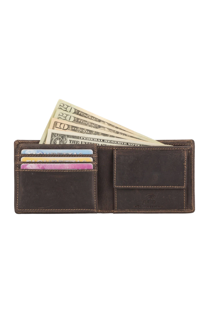 Minori Leather Charlie Leather Men's Bifold Wallet – Brown