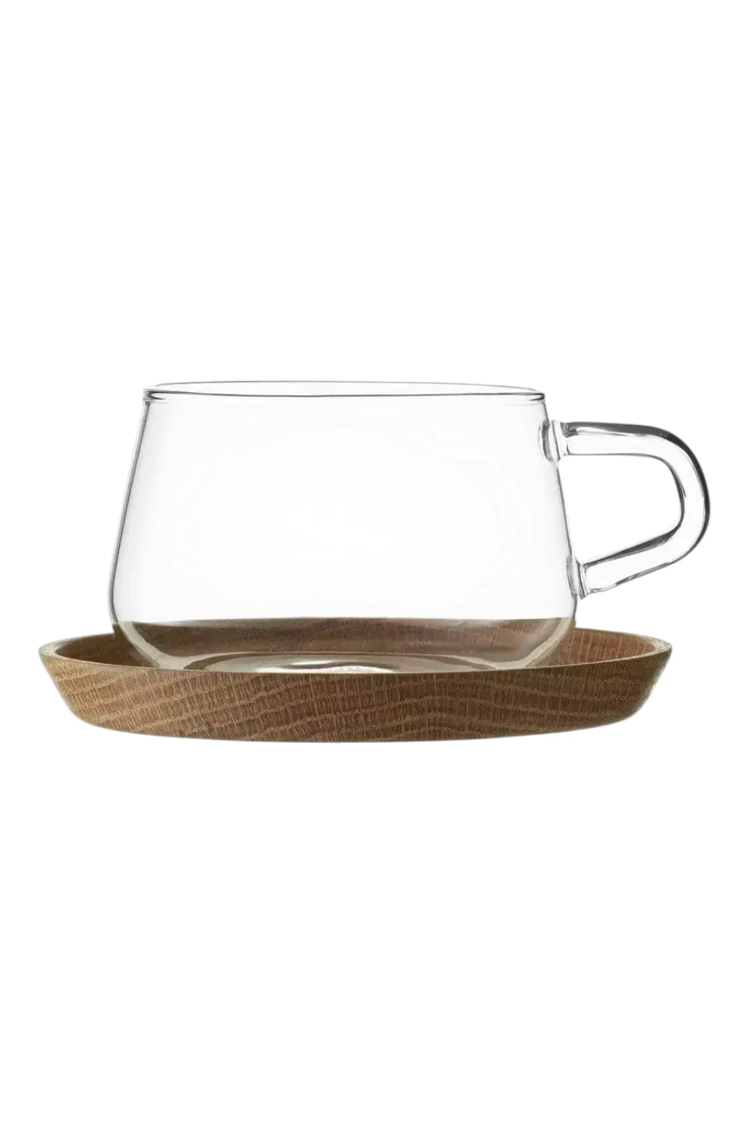 Classic™ Glass Tea & Coffee Cup with Wood Saucer – 9 oz