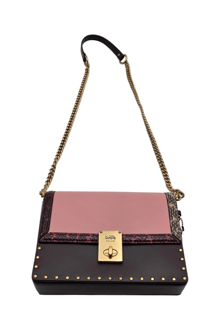 Coach X Jennifer Lopez Hutton Shoulder Bag - Peony Oxblood Multi