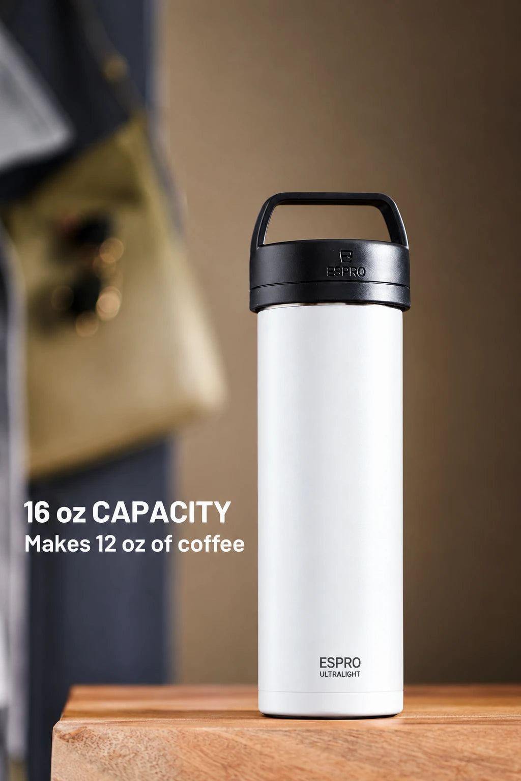 ESPRO P0 Ultralight Travel Coffee Press | 16 oz – Chalk White