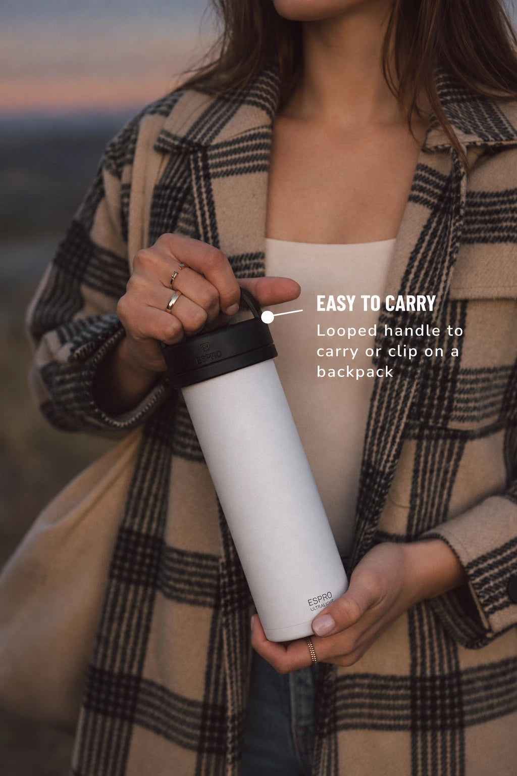 ESPRO P0 Ultralight Travel Coffee Press | 16 oz – Chalk White