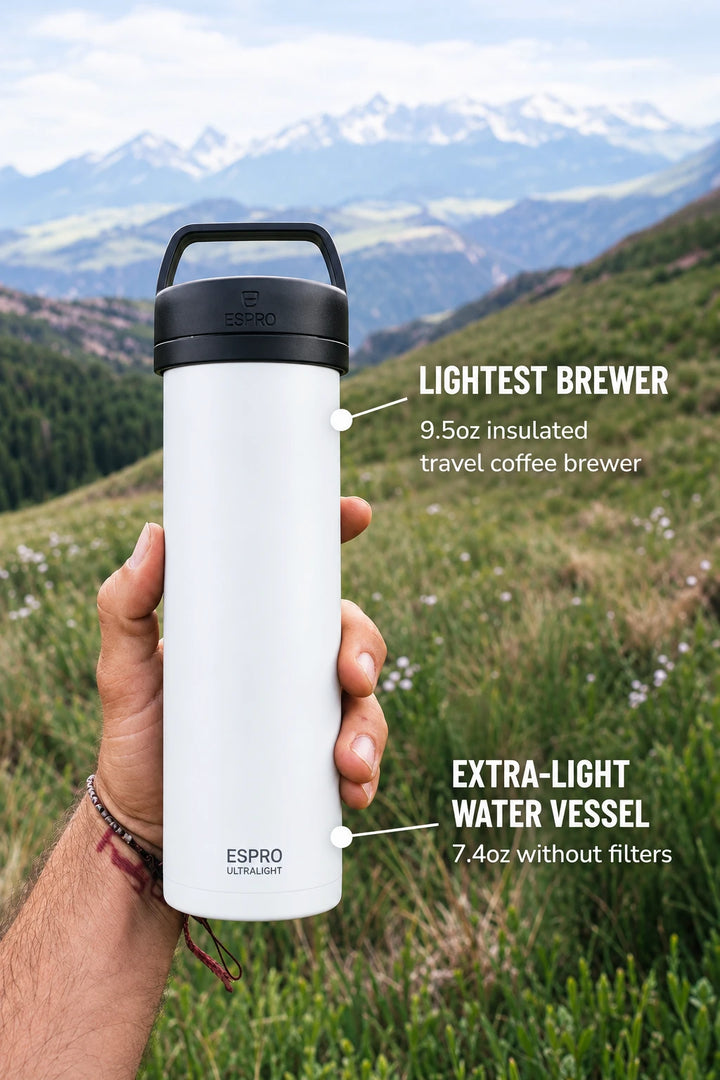 ESPRO P0 Ultralight Travel Coffee Press | 16 oz – Chalk White
