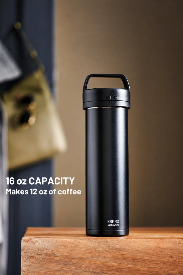 ESPRO P0 Ultralight Travel Coffee Press | 16 oz – Meteorite Black
