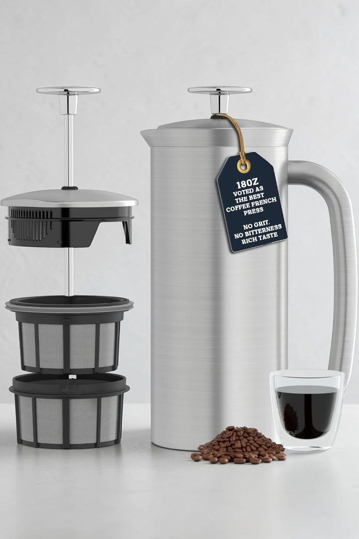 ESPRO P7 French Press Coffee Maker – Brushed Nickel