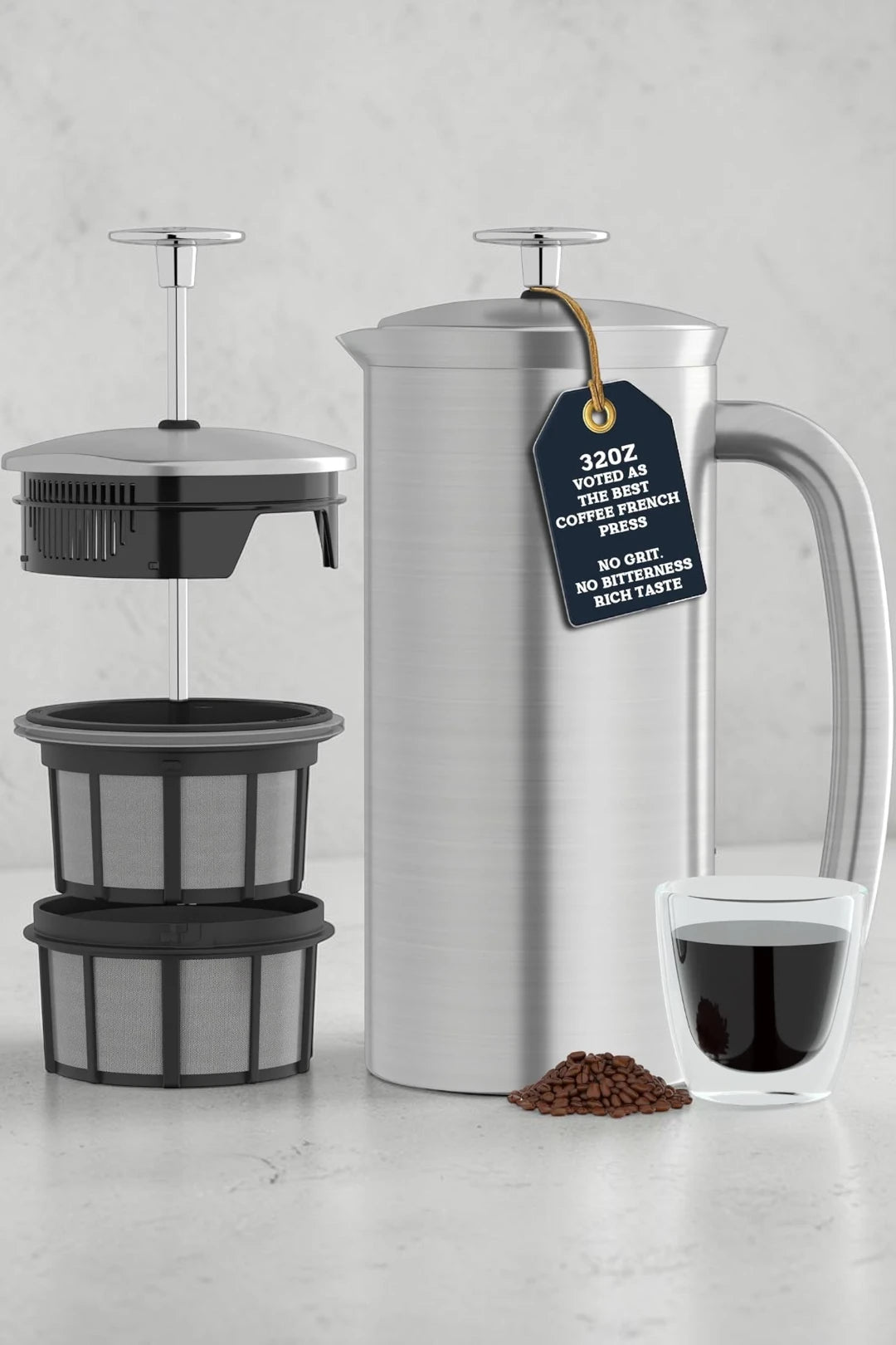 ESPRO P7 French Press Coffee Maker – Brushed Nickel