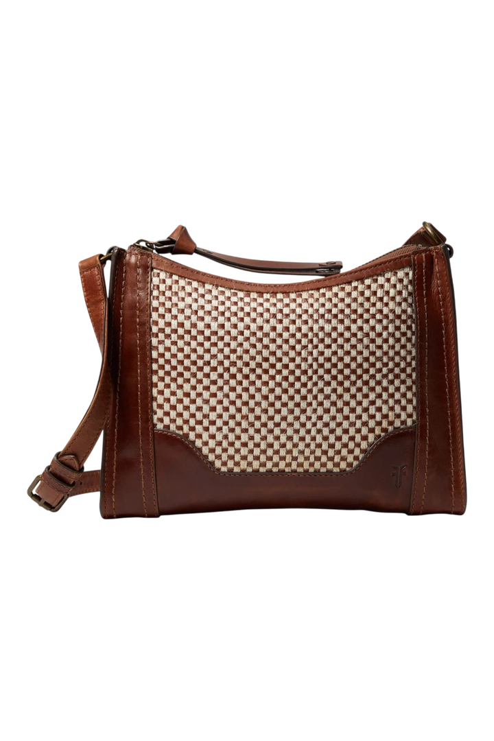 Frye Mackenna Woven Jute Zip Crossbody – Brown Multi