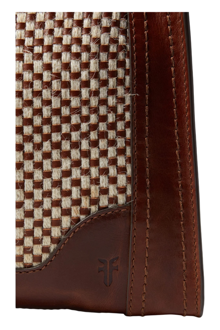 Frye Mackenna Woven Jute Zip Crossbody – Brown Multi