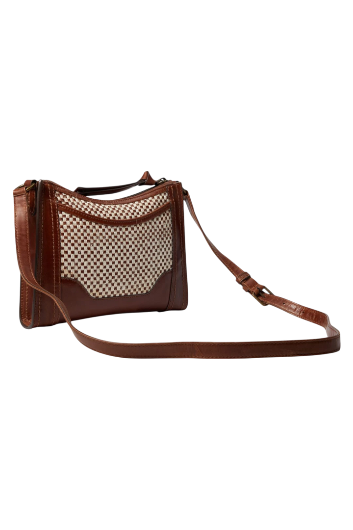 Frye Mackenna Woven Jute Zip Crossbody – Brown Multi