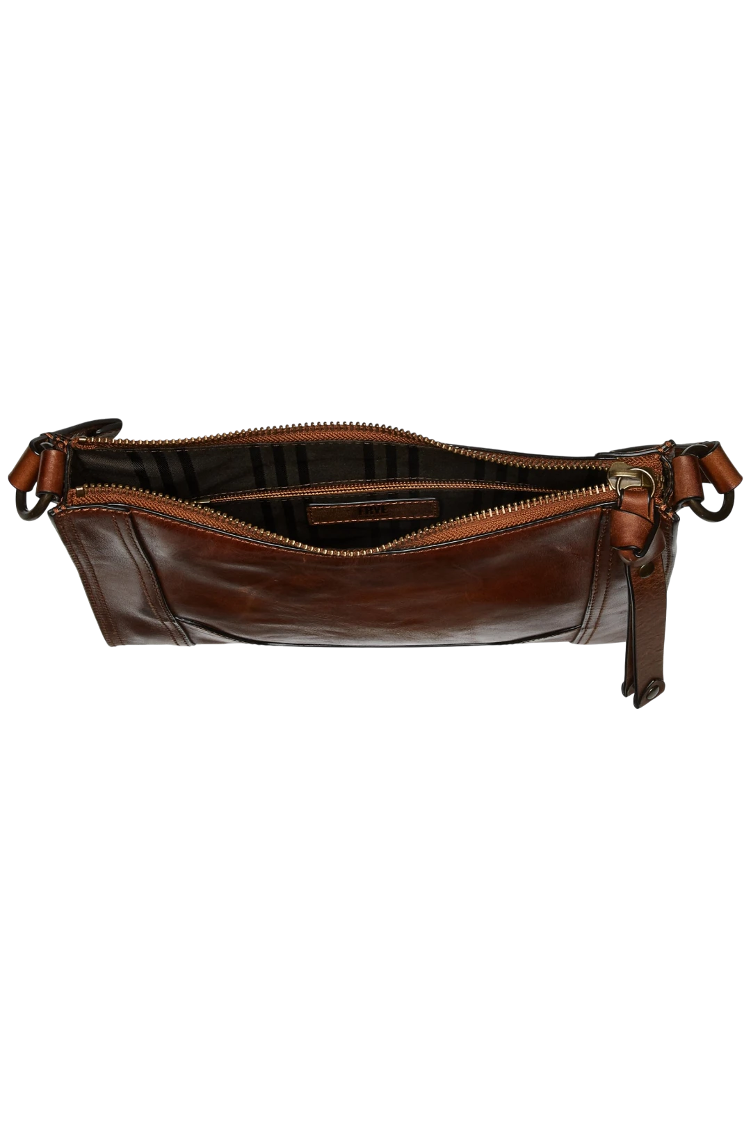 Frye Melissa Zip Leather Crossbody Bag - Cognac