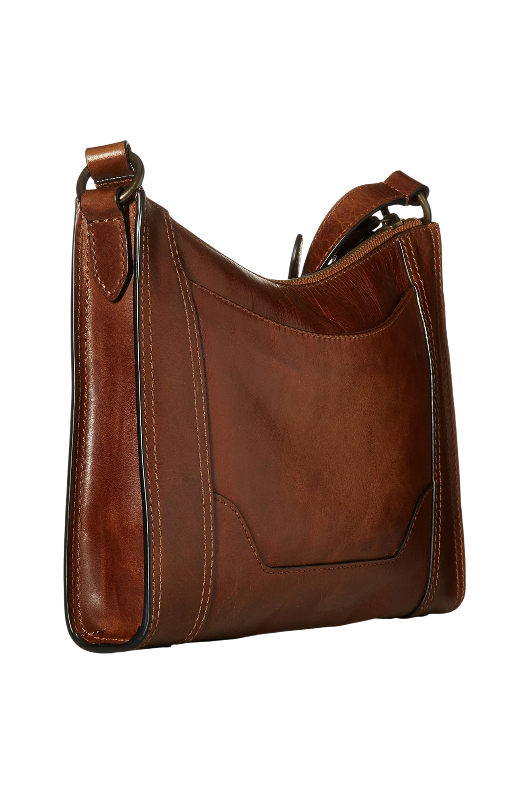 Frye Melissa Zip Leather Crossbody Bag - Cognac
