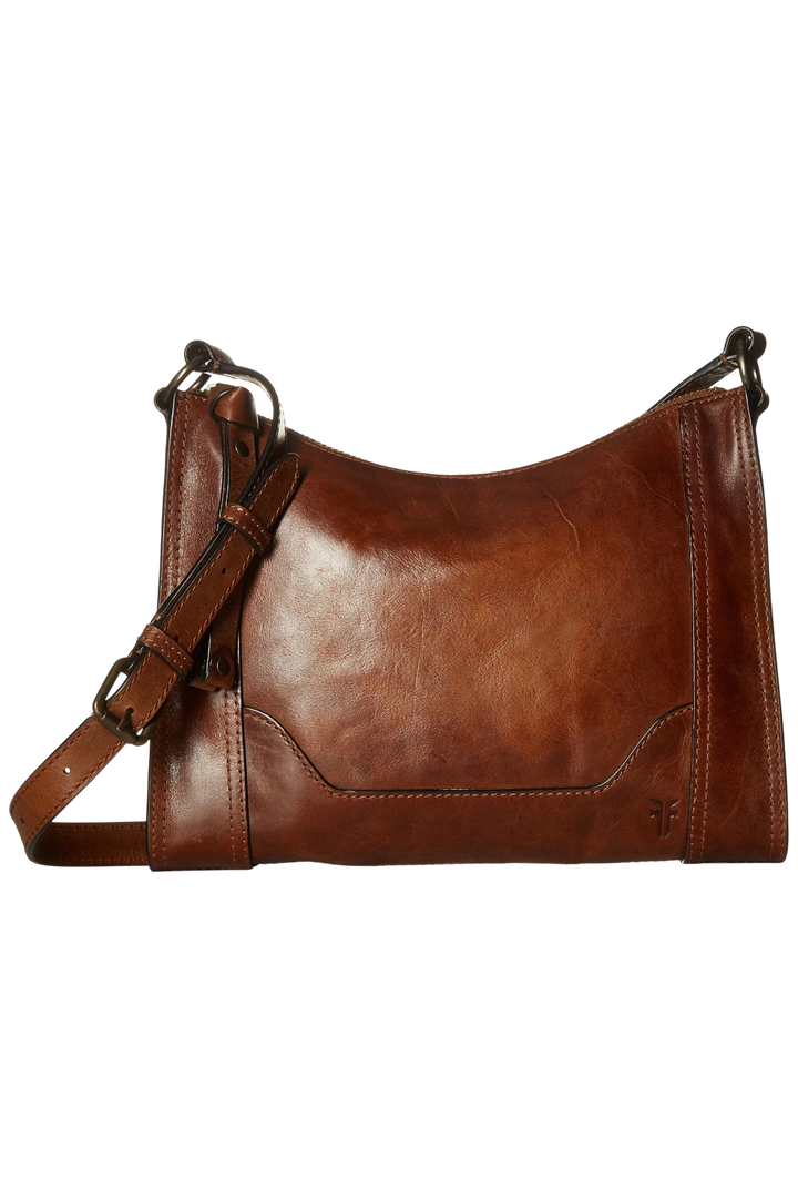 Frye Melissa Zip Leather Crossbody Bag - Cognac