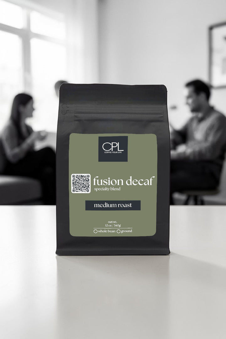 Fusion Decaf – Medium Roast Coffee Blend | Coffee Pour Life