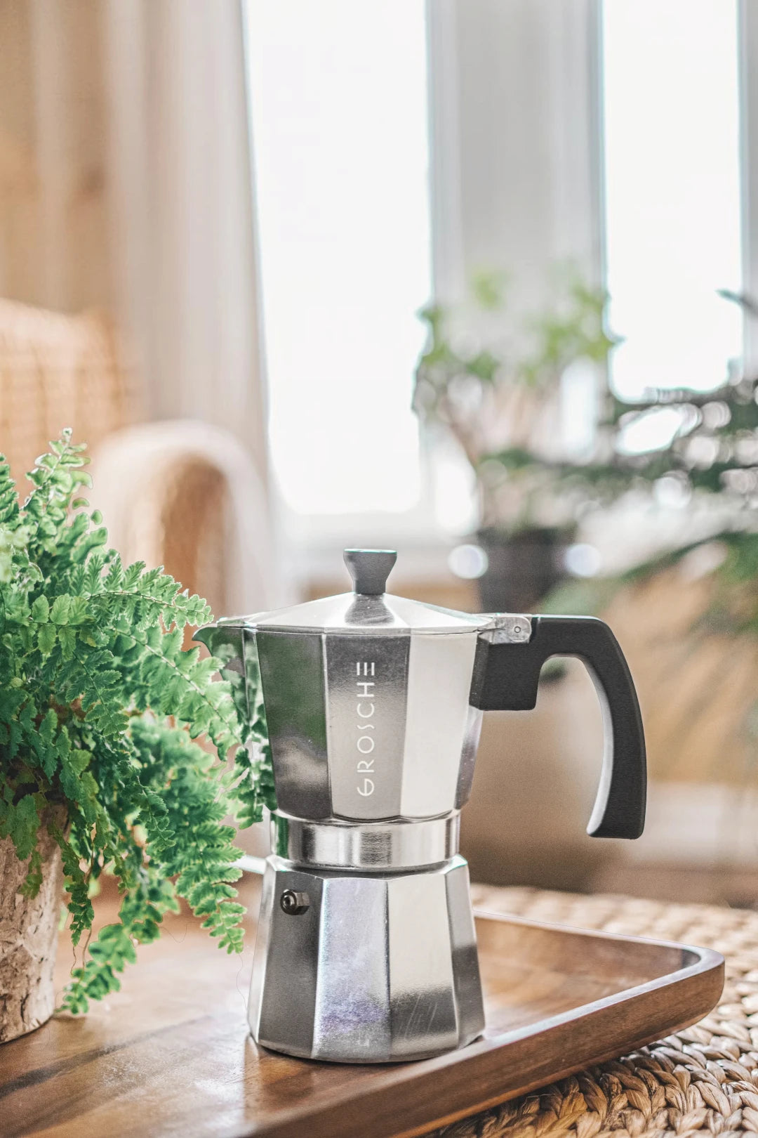 GROSCHE MILANO Stovetop Espresso Maker – Silver
