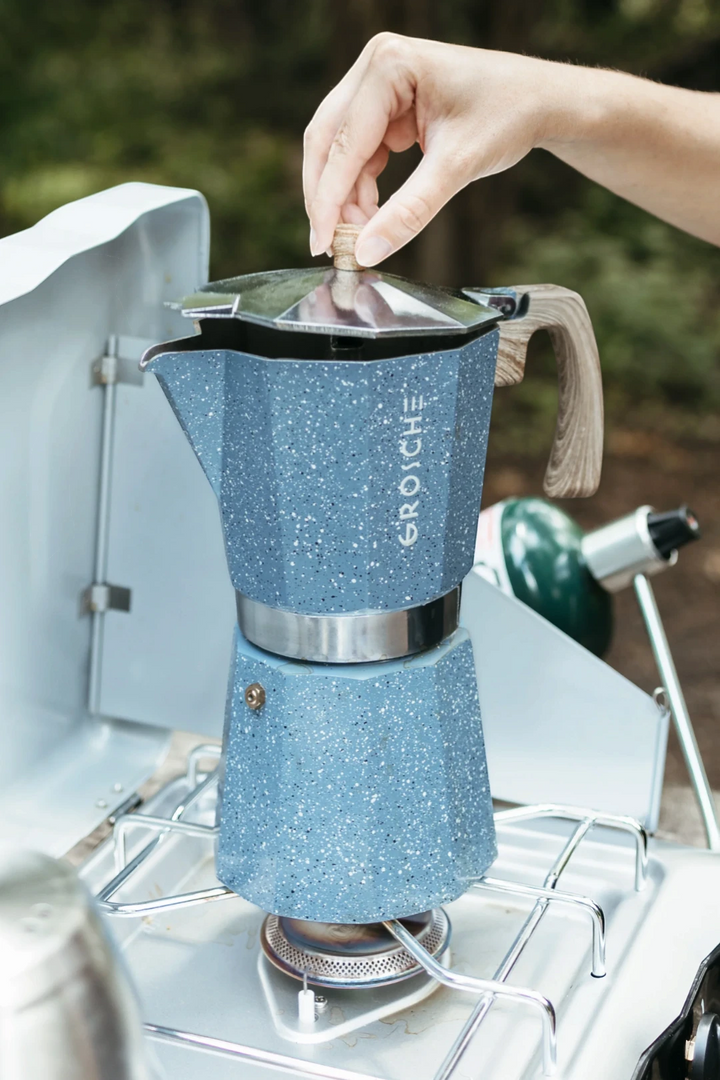 GROSCHE MILANO STONE Stovetop Espresso Maker – Indigo Blue