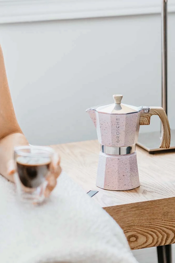 GROSCHE MILANO STONE Stovetop Espresso Maker – Blush Pink