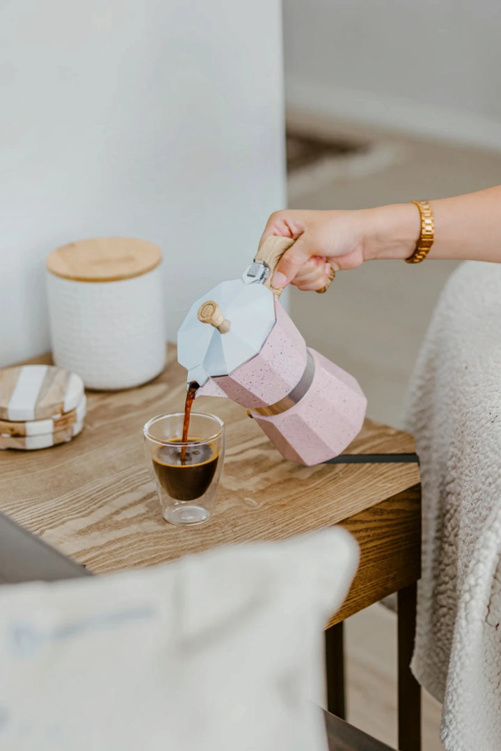 GROSCHE MILANO STONE Stovetop Espresso Maker – Blush Pink