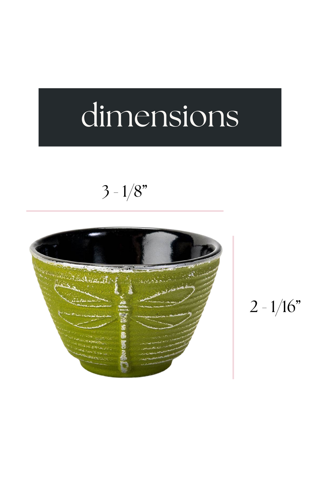 4oz Green Dragonfly Cast Iron Tea Cup