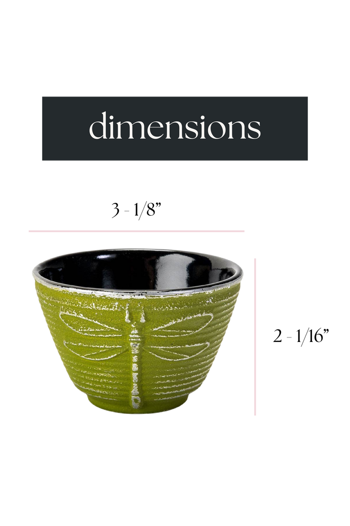 4oz Green Dragonfly Cast Iron Tea Cup