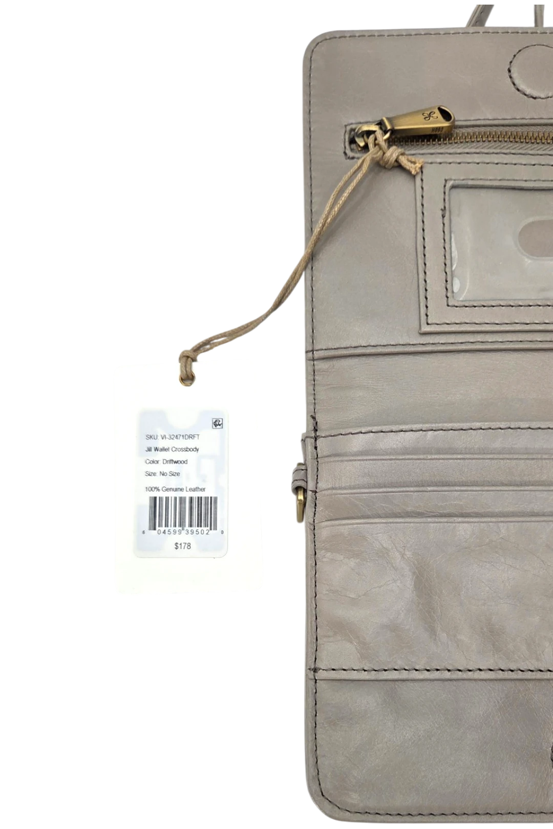 HOBO Jill Wallet Crossbody Leather Bag – Driftwood (Open-Box)