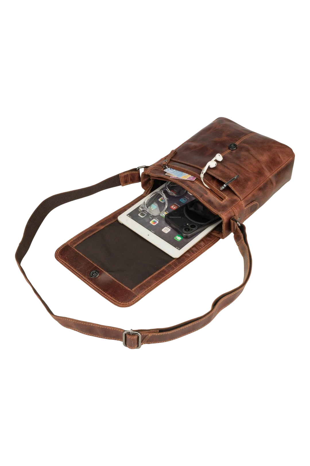 Halifax Leather Crossbody Bag – Chestnut