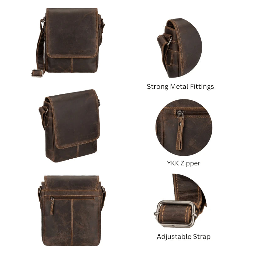 Halifax Leather Crossbody Bag – Brown