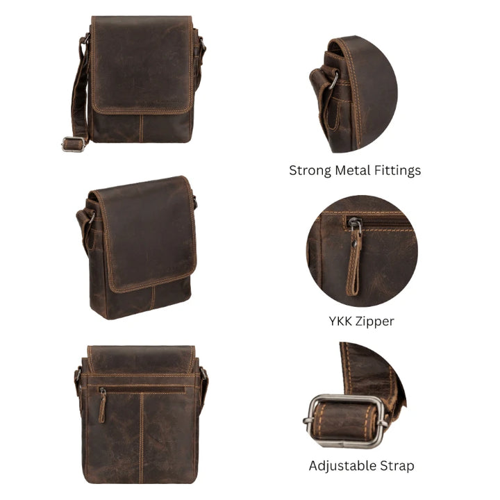 Halifax Leather Crossbody Bag – Brown