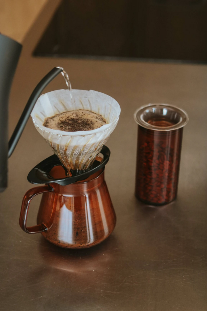 Hario Colors Glass Coffee & Tea Server – Amber & Grey Options | 600 mL