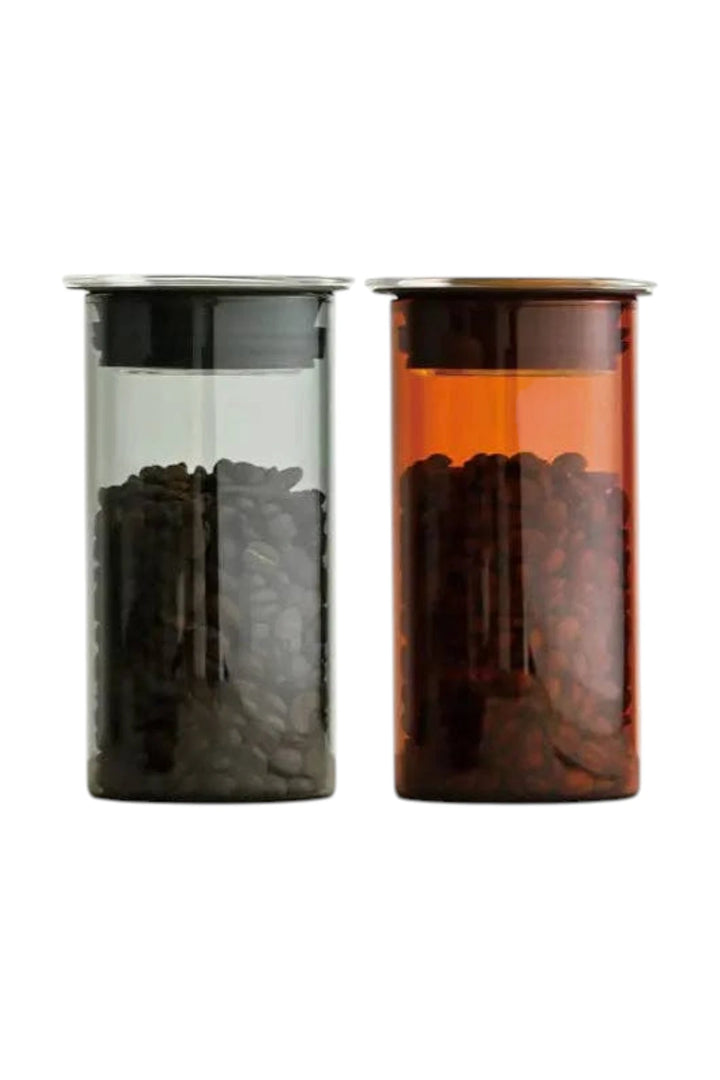 Hario Colors Heatproof Glass Coffee Canister | Amber & Grey Options