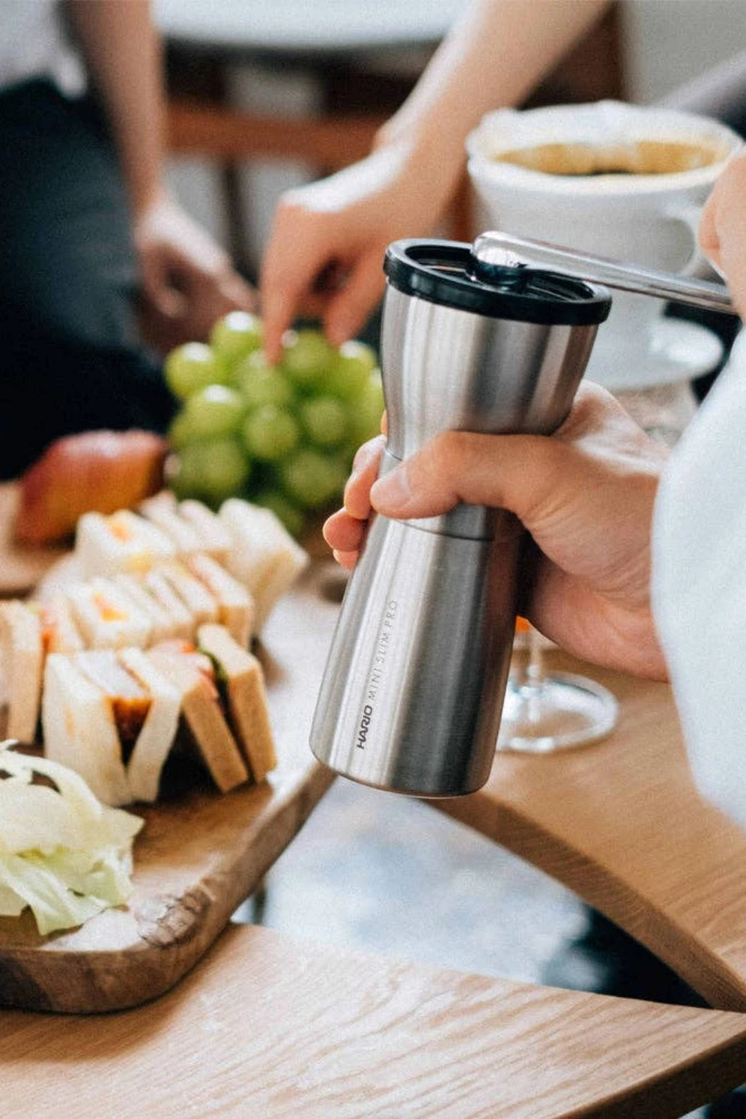 Hario Mini-Slim Pro Ceramic Coffee Mill Silver