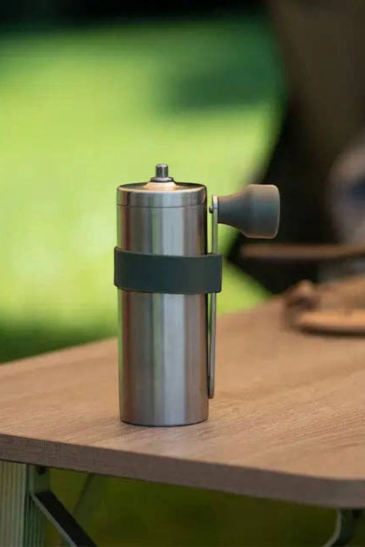 Hario Outdoor V60 Metal Coffee Mill Hairline Silver