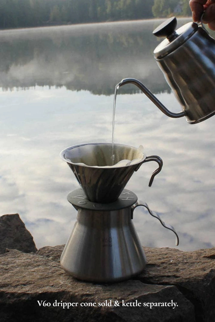 Hario Outdoor V60 Metal Coffee Server 500mL Hairline Silver